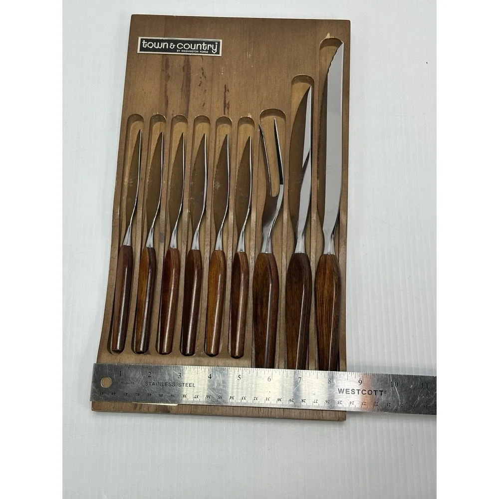 VTG Town & Country Washington Forge‎ Fleetwood Handle Serrated Knife Carving Set